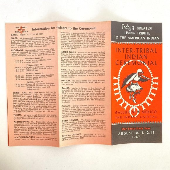 1967 US Inter-Tribal Indian Ceremonial 46th Year Brochure Gallup New Mexico - Picture 4 of 6